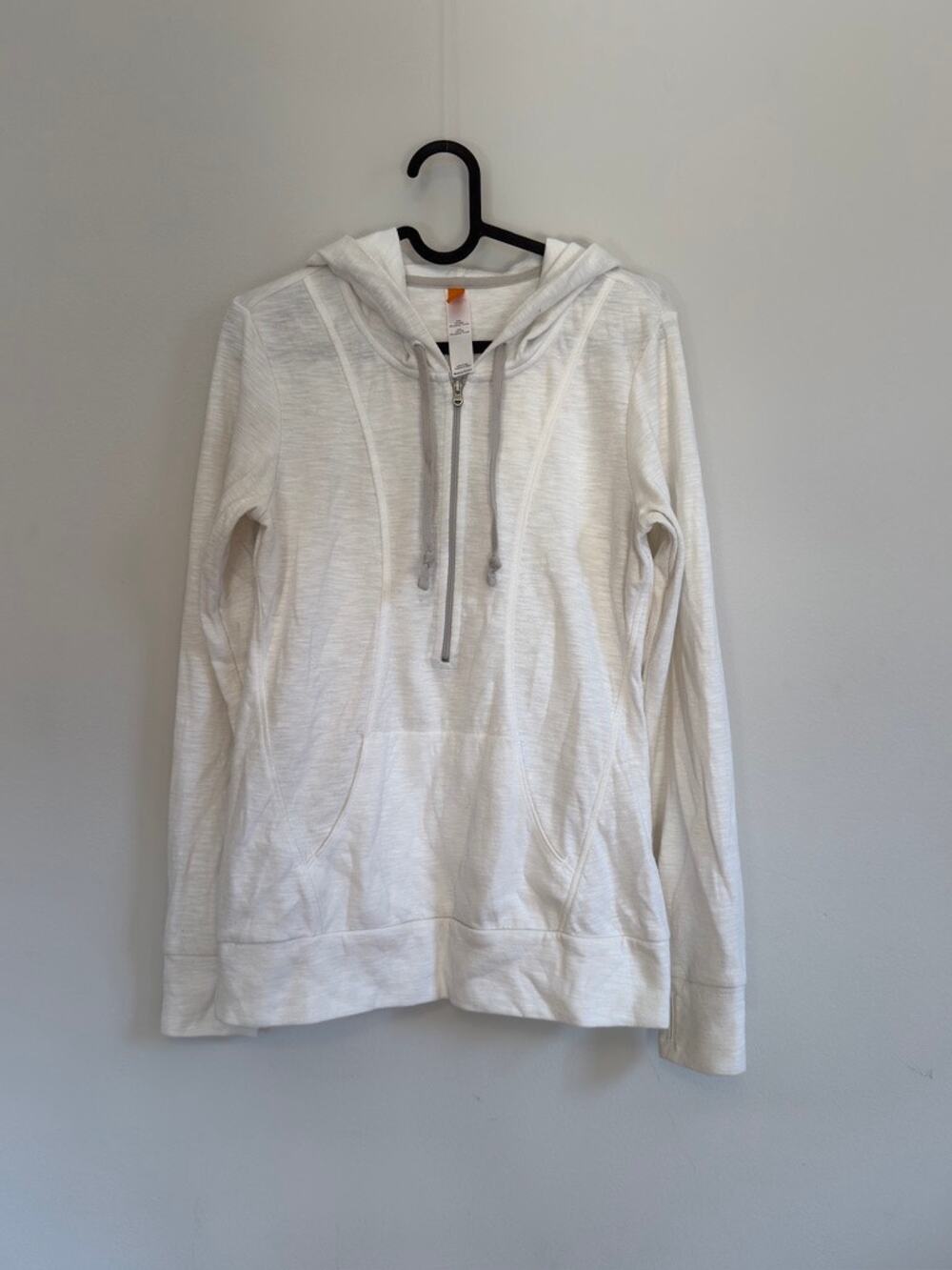 Lucy Women's Hoodie Size S | Lightweight White Half-zip